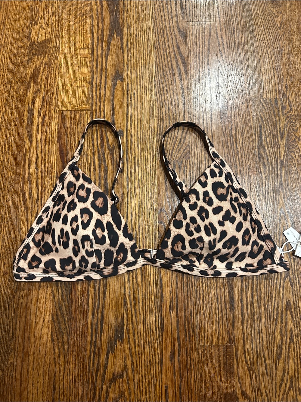GOOD AMERICAN Perfect Triangle Bikini Top Animal Print Sz 5 2xL NWT